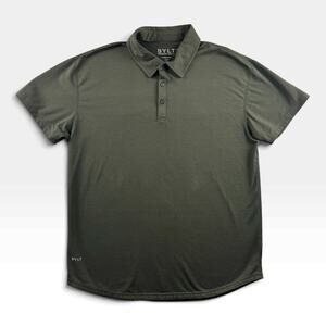 BYLT Premium Basics Signature Polo Shirt Mens XL Olive Green Short Sleeve